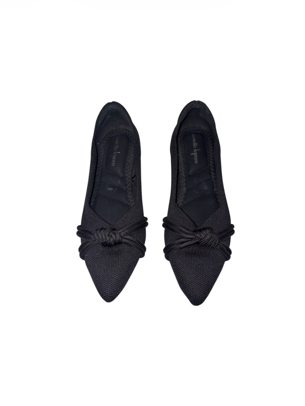 Nanette Lepore Cali Knit Ballet Pointy Toe Black Flats Loafer Women’s Size 8